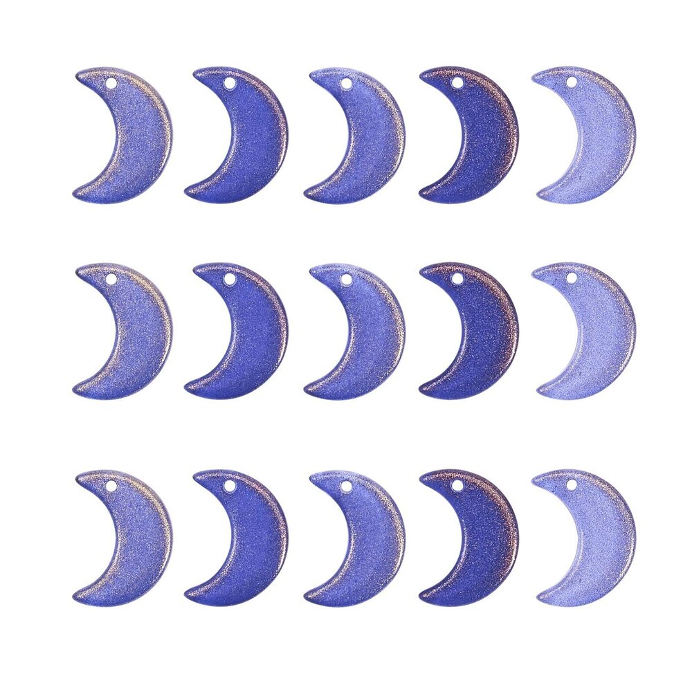 7422 100Pcs/box Moon Glass Charm Pendants Tiny Crescent Ornaments